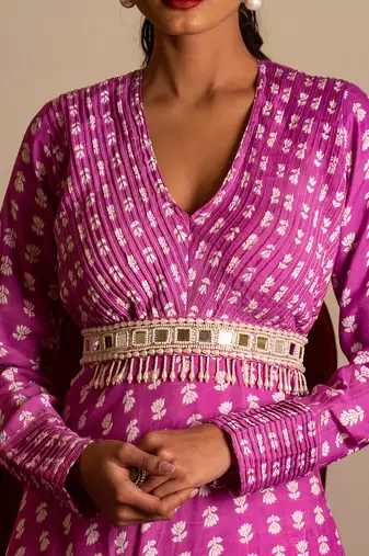 Purple Pintuck Dress
