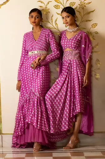 Purple Pintuck Dress