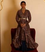 Ajrakh Print Pintuck Dress