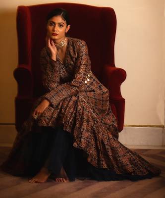 Ajrakh Print Pintuck Dress 3