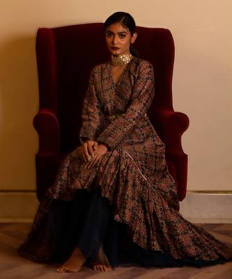 Ajrakh Print Pintuck Dress 4