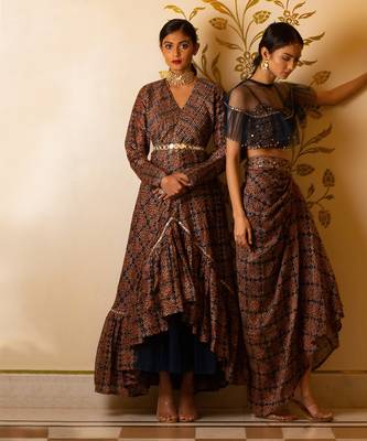 Ajrakh Print Pintuck Dress 5