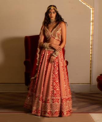 Rustic Red Bridal Lehenga Set 1