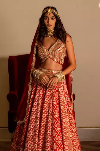 Rustic Red Bridal Lehenga Set