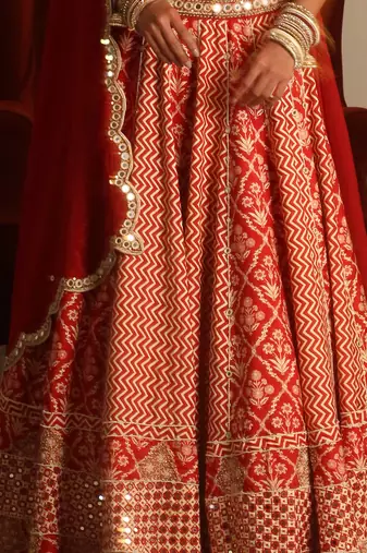 Rustic Red Bridal Lehenga Set