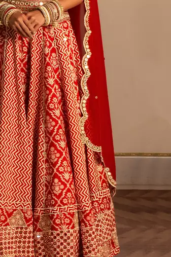 Rustic Red Bridal Lehenga Set