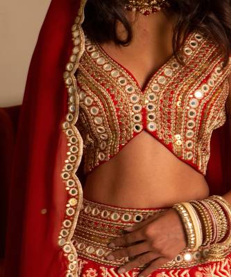 Rustic Red Bridal Lehenga Set 6