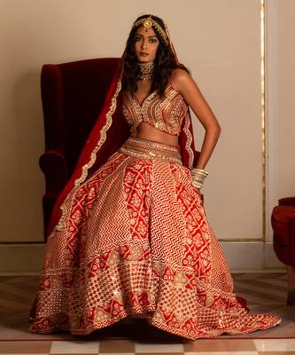 Rustic Red Bridal Lehenga Set 8