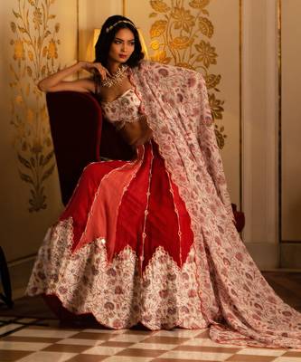 Multi-Coloured Organza Lehenga Set 2