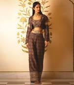 Ajrakh Print Tie-At-Waist Pant Coat Set