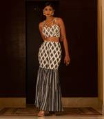 White And Blue Printed Sharara Set