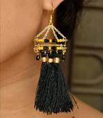 Black Misty tassel earrings