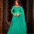 Teal Green Net Embroidered Semi Stitched Lehenga