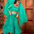Teal Green Net Embroidered Semi Stitched Lehenga