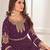 Amazing Looking Sharara Suit In Wine Colour Georgette Fabric With Designer Embroidery Work