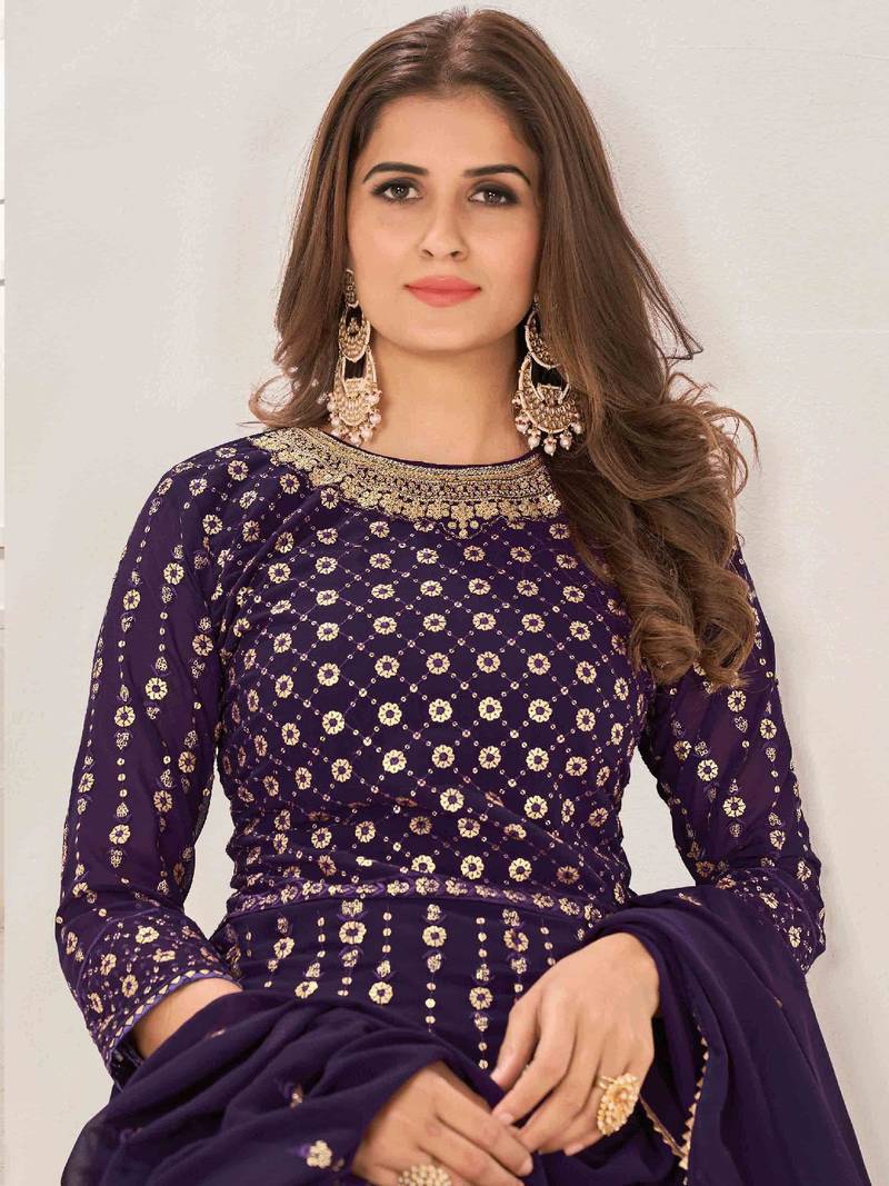 Amazing Festive Looks Sharara Dress In Girlish Wine Colour For Fancy