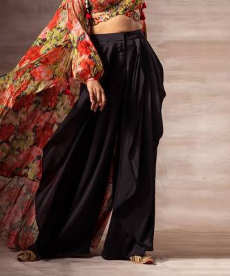 Black Satin Dhoti Pants 2