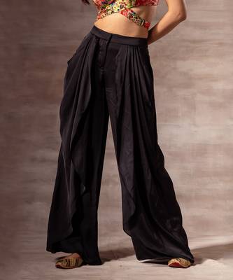 Black Satin Dhoti Pants 3