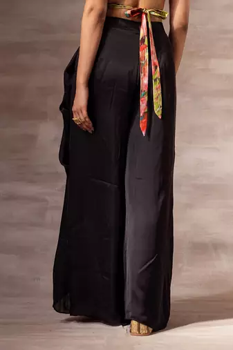 Black Satin Dhoti Pants