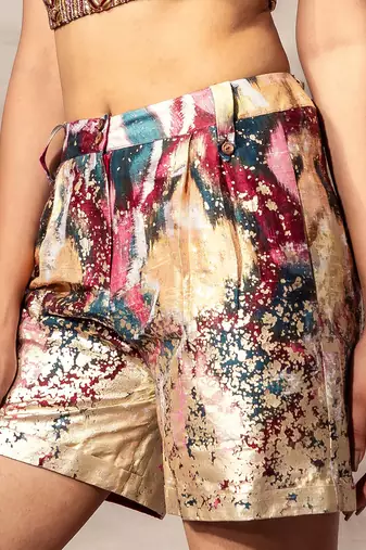 Ikat Raw silk Shorts