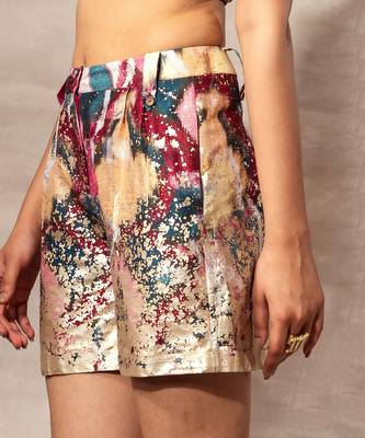 Ikat Raw silk Shorts 3