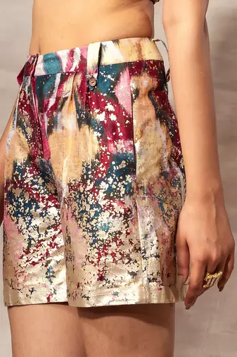 Ikat Raw silk Shorts