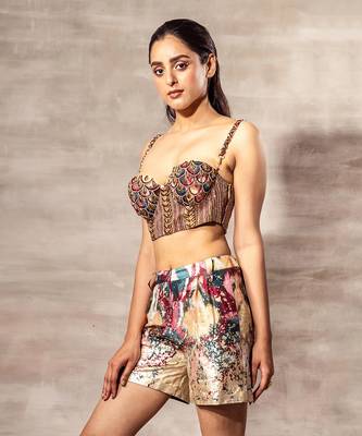 Ikat Raw silk Shorts 1