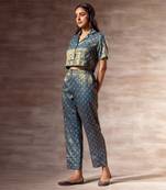 Teal Blue - Metallic Pants