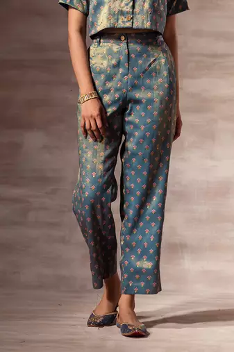 Teal Blue - Metallic Pants