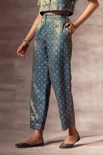 Teal Blue - Metallic Pants