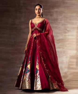 Ikat Mulberry silk Anarkali & Dupatta 1