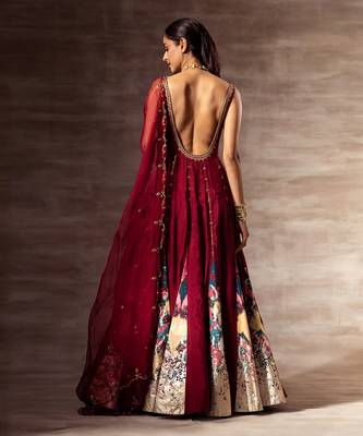 Ikat Mulberry silk Anarkali & Dupatta 4