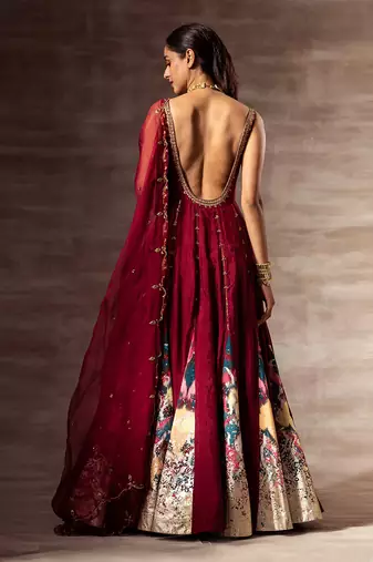 Ikat Mulberry silk Anarkali & Dupatta