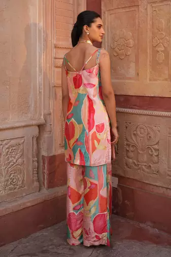 Cowl Neck Kurti Set