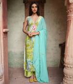 Sleeveless Velvet Kurti With Straight Fit Pants And Hand Embroided Dupatta