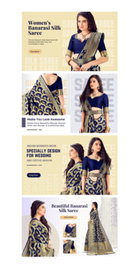 Navy Blue woven art silk saree with blouse with belt 5