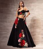 Black Floral Lehenga Set