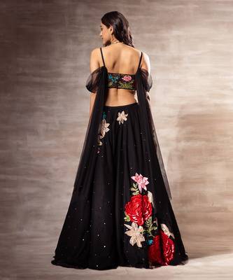 Black Floral Lehenga Set 3
