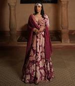Floral Print Lahenga With Blouse And Dupatta