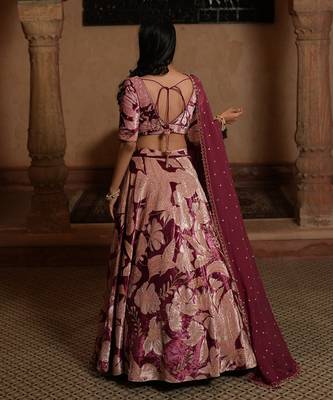 Floral Print Lahenga With Blouse And Dupatta 2