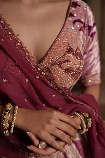 Floral Print Lahenga With Blouse And Dupatta