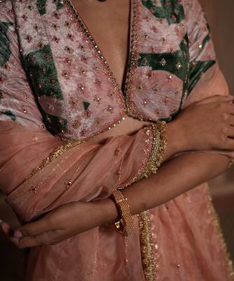 Floral Print Lahenga With Blouse And Dupatta 3