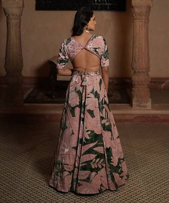 Floral Print Lahenga With Blouse And Dupatta 4