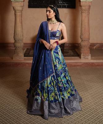 Lahenga And Dupatta With Gota Patti Work And Embroided Blouse 1