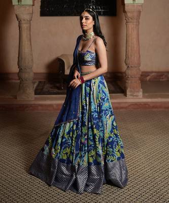 Lahenga And Dupatta With Gota Patti Work And Embroided Blouse 2