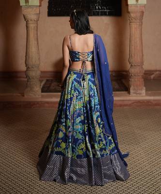 Lahenga And Dupatta With Gota Patti Work And Embroided Blouse 3