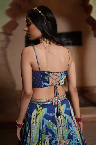 Lahenga And Dupatta With Gota Patti Work And Embroided Blouse
