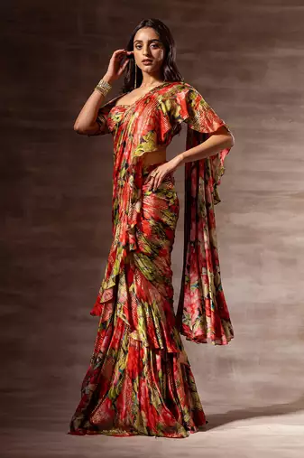 Pre- stitched saree