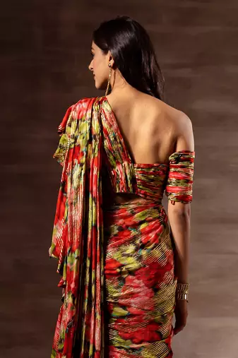 Pre- stitched saree