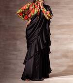 Pre- Draped ruffled saree